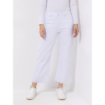 EVA LUTZ Hose, 7/8 Länge 5-Pocket-Style elastisches Material ausgestelltes Bein