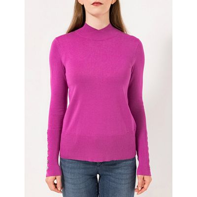 STEFFEN SCHRAUT Pullover Turin Stehkragen Knopf-Detail figurbetont