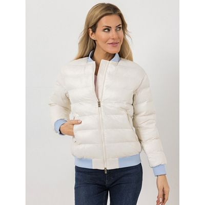 ANNI FOR FRIENDS Steppjacke 2-Wege-Zipper Kontrast-Bund figurumspielend