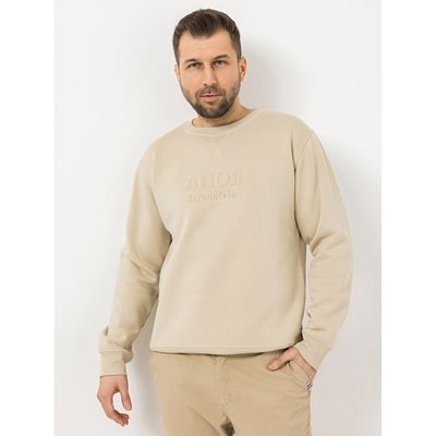 STRANDFEIN Menswear Sweatshirt Rundhalsausschnitt 3D - Ahoi Logo Rippbundabschlüsse