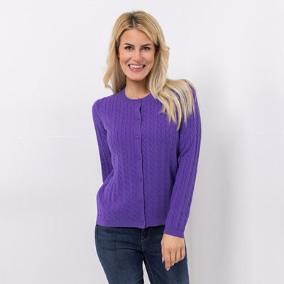 ANNI FOR FRIENDS Cardigan, 1/1-Arm Rundhalsausschnitt Struktur-Strick figurumspielend