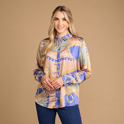 Thumbnail - SCHIFFHAUER MUNICH® Bluse langarm Hemdkragen Logoknöpfe figurumspielend