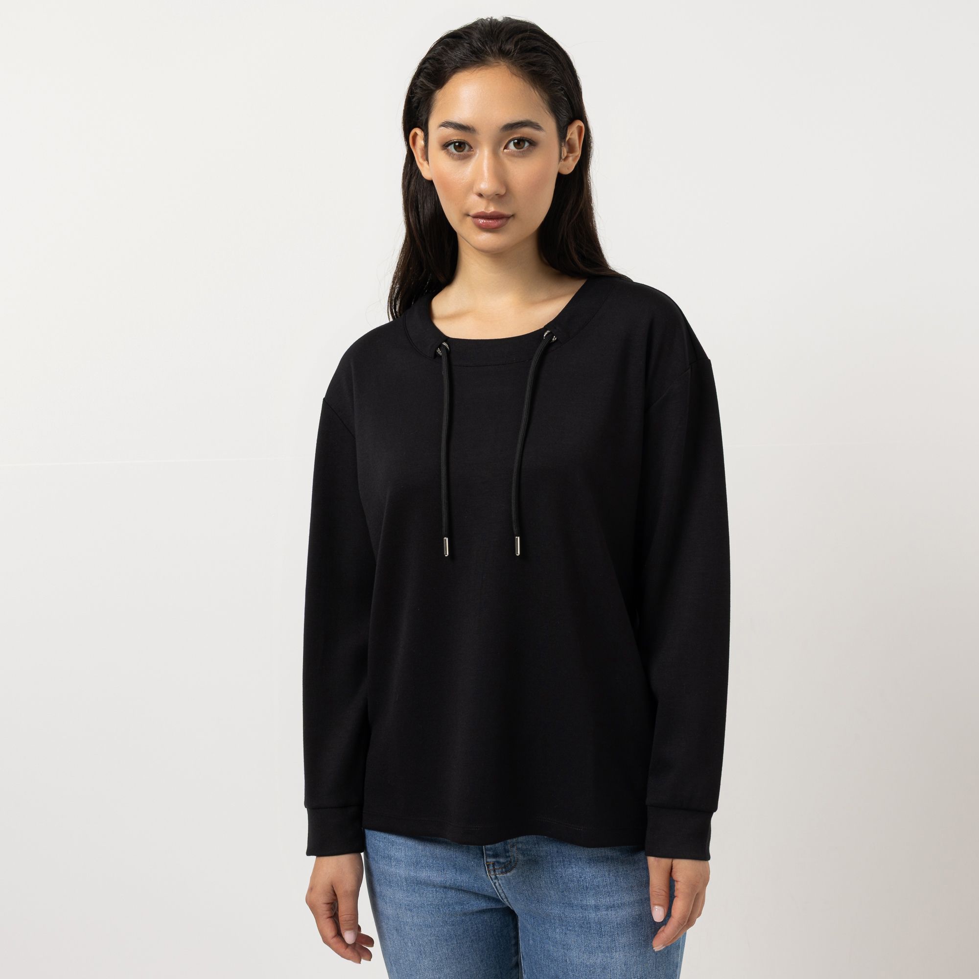 STEFFEN SCHRAUT Sweatshirt Rundhalsausschnitt Bindeband leger weit