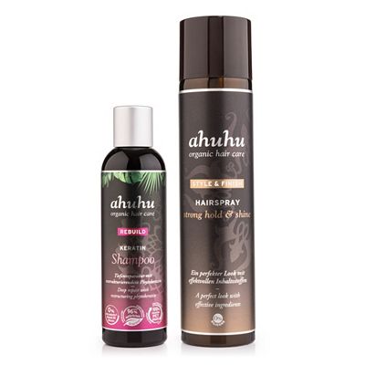 ahuhu organic hair care Keratin Shampoo 200ml & Hairspray 300ml