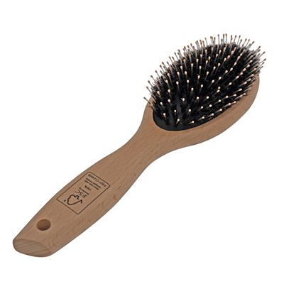 GUILIA Kissenbürste oval, Nylon- & Naturborsten mit Buchenholz, für feines Haar