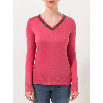 STEFFEN SCHRAUT Pullover V-Ausschnitt Zierband figurumspielend