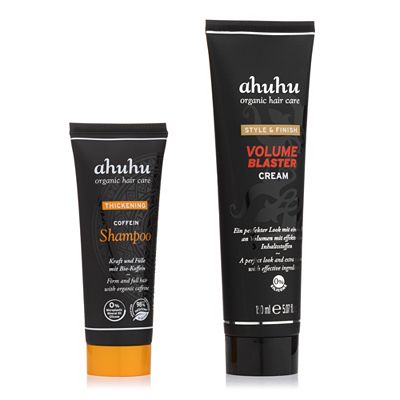 ahuhu organic hair care Coffein Shampoo 75ml & Volume Blaster Cream 150ml