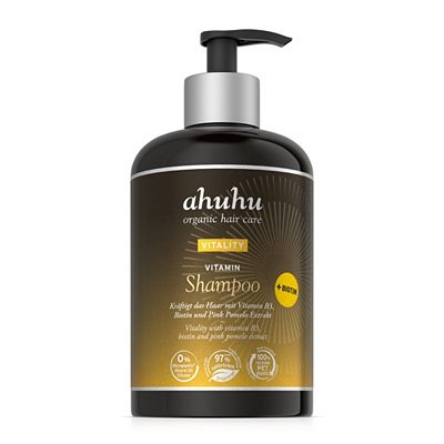 ahuhu organic hair care Vitamin Shampoo mit Biotin, Hyaluron und Panthenol 500ml