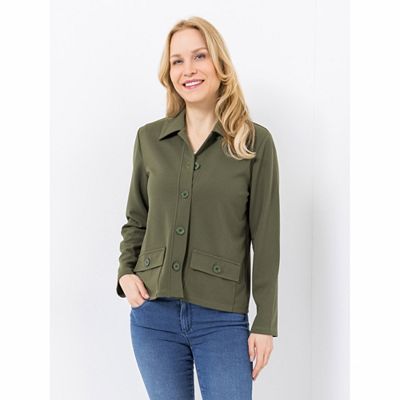 KIM & CO. Blazer-Jacke Ponti Crepe Jersey Knopfleiste figurumspielend