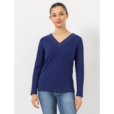 STEFFEN SCHRAUT Shirt V-Ausschnitt Ketten-Details figurbetont