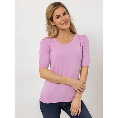 ANNI FOR FRIENDS Pullover langer 1/2-Arm Rundhalsausschnitt Herz-Stickerei