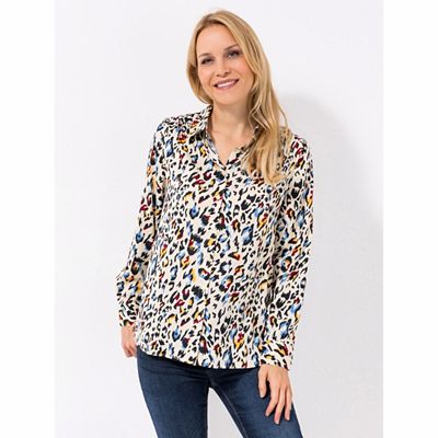 Thumbnail - EVA LUTZ Bluse Luzie, 1/1-Arm Kragen Knopfleiste leger weit