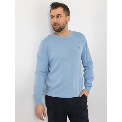 STRANDFEIN Menswear Pullover Rundhalsausschnitt Logostickerei Rippbundabschluss