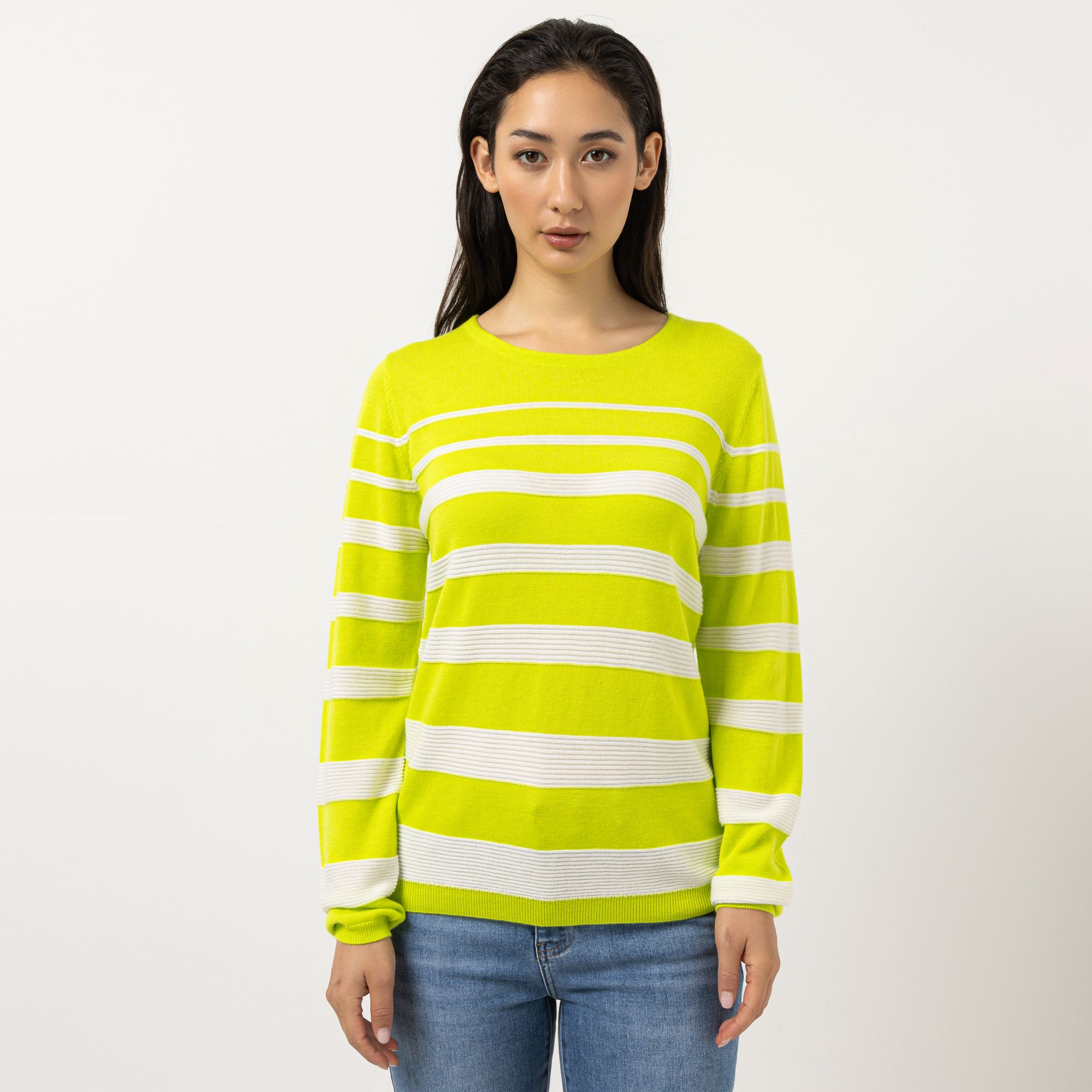 STEFFEN SCHRAUT Pullover Strukturstrick gestreift figurumspielend