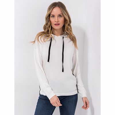 EVA LUTZ Pullover, Langarm Kapuze, Tunnelzug mit ECOVERO Viskose figurumspielend