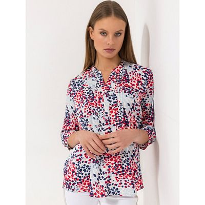 STEFFEN SCHRAUT Bluse St. Tropez 3/4-Arm, Ärmelriegel kurze Knopfleiste figurumspielend