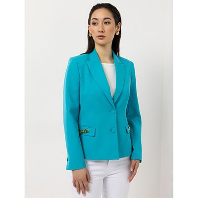 STEFFEN SCHRAUT Blazer Kettendetail bedrucktes Futter figurbetont