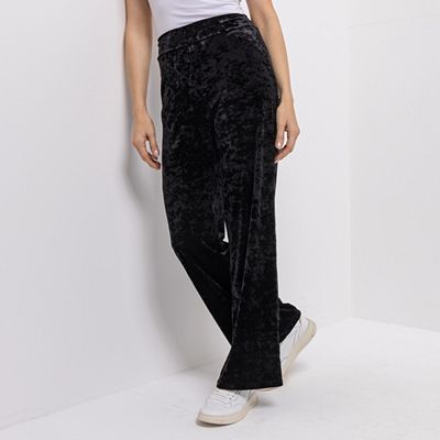 KIM & CO. Hose, 1/1-Länge Samt-Jersey Rundumdehnbund gerader Beinverlauf