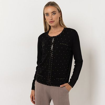 STEFFEN SCHRAUT Cardigan Rundhalsausschnitt Ziernieten figurumspielend