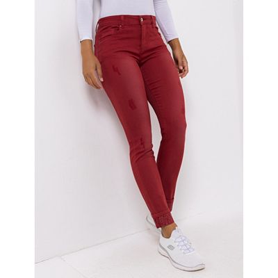 DINE 'N' DANCE Jeans Salsa 5-Pocket Style Strassapplikation schmales Bein