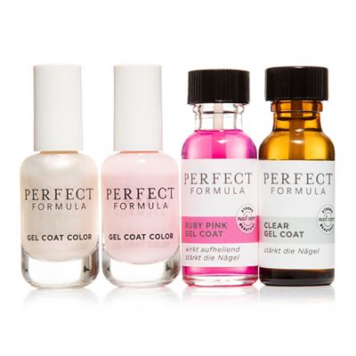 PERFECT FORMULA Ruby Pink und Clear Gel Coat je 18ml u. 2 Farblacken je 8ml