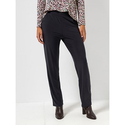 KIM & CO. Hose Kate, lange Form Deluxe Brazil Knit 2 Eingrifftaschen gerades Bein