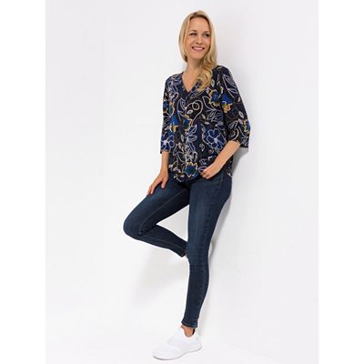 KIM & CO. Shirt, 3/4-Arm Brazil Knit Jersey Knopfleiste figurumspielend