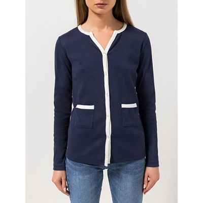 STEFFEN SCHRAUT Jerseycardigan durchgeknöpft Kontrast-Details figurbetont