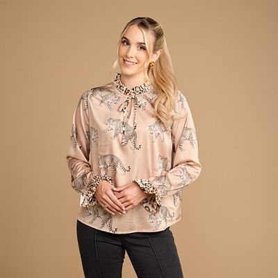 Thumbnail - SCHIFFHAUER MUNICH® Bluse Spain Langarm Allover Druck figurumspielend