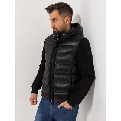 STRANDFEIN Menswear Outdoorjacke Materialmix Scuba & Stepp 2-Wege-Reißverschluss