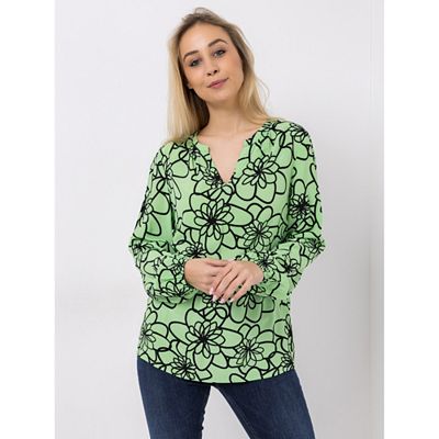 EVA LUTZ Bluse Liz, Langarm Zierausschnitt 100% Viscose leger weit