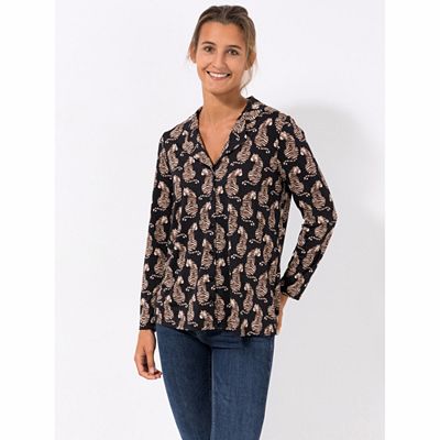KIM & CO. Shirt, Langarm Brazil Knit Jersey Knopfleiste figurumspielend