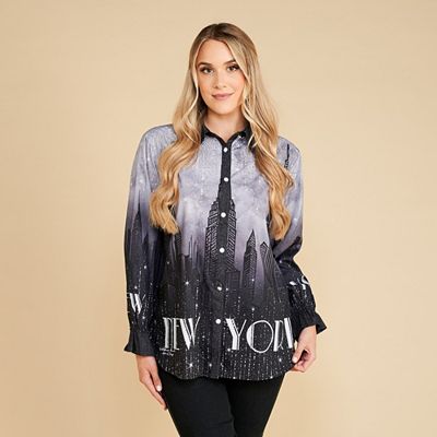Thumbnail - SCHIFFHAUER MUNICH® Bluse Knopfleiste Strassveredelung figurumspielend