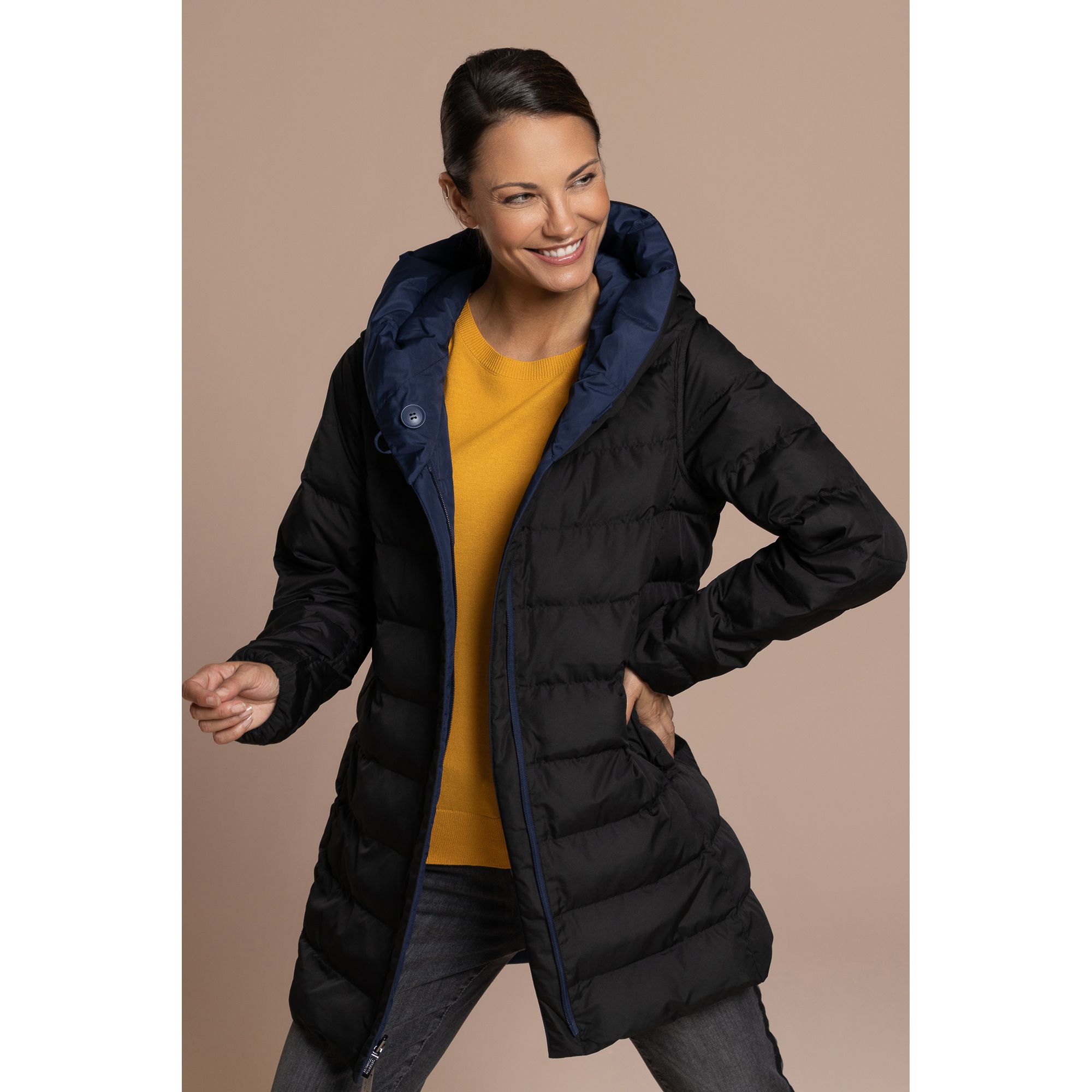 STEFFEN SCHRAUT Wendejacke lange Form 2-farbig figurumspielend