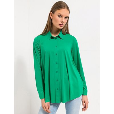 STEFFEN SCHRAUT Jerseybluse Jamaika Knopfleiste ausgestellter Saum leger weit