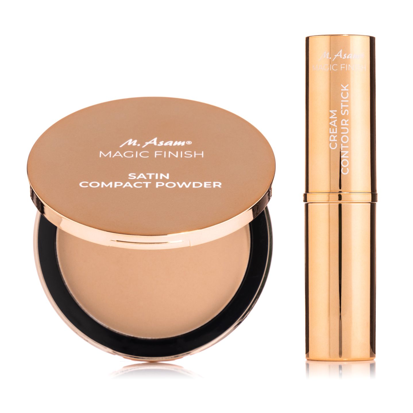 M.ASAM® Magic Finish Satin Compact Powder 8g, Contour Stick light medium 8g
