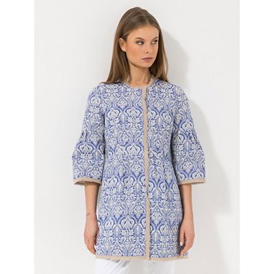 STEFFEN SCHRAUT Blazermantel 3/4-Arm, Druckknöpfe Fransenkante figurumspielend