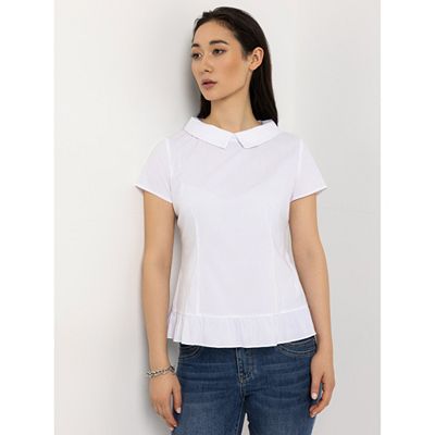 STEFFEN SCHRAUT Bluse, Flügelärmel weiter Blusenkragen Volant am Saum figurbetont