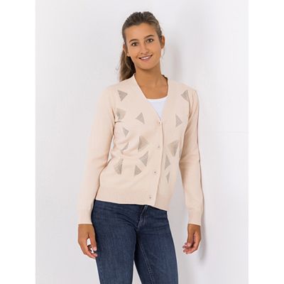 Thumbnail - DAWID by Dawid Tomaszewski Cardigan mit Strass-Details figurumspielend