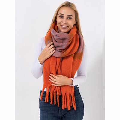 EVA LUTZ Schal mit Streifen & Fransen ca. 45x220cm
