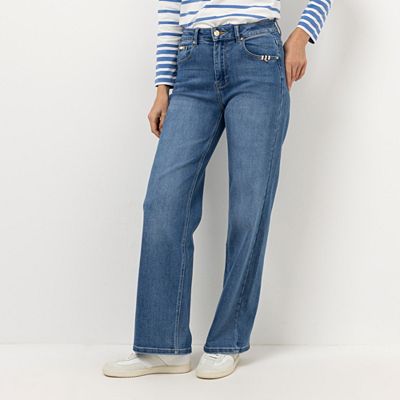 Thumbnail - STRANDFEIN Jeanshose lange Form Logo Badge weites Bein