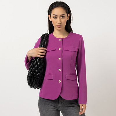 STEFFEN SCHRAUT Blazer Rippen-Struktur Schmuckknöpfe figurumspielend