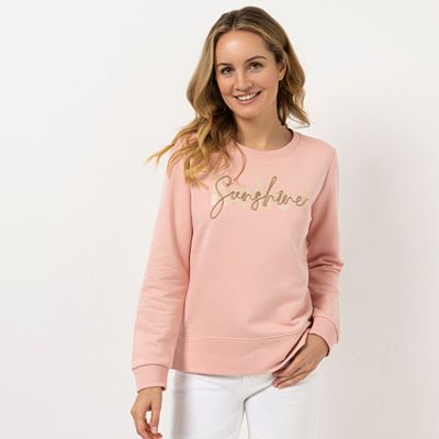 STRANDFEIN Sweatshirt Rundhalsausschnitt Kordel-Applikation figurumspielend