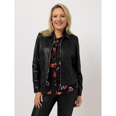 KILIAN KERNER SENSES Biker-Jacke, Langarm Lederimitat Brusttaschen figurumspielend