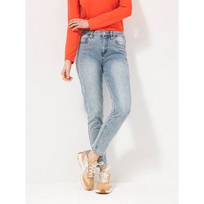 STRANDFEIN Jeanshose 5-Pocket Style knöchellang schmales Bein