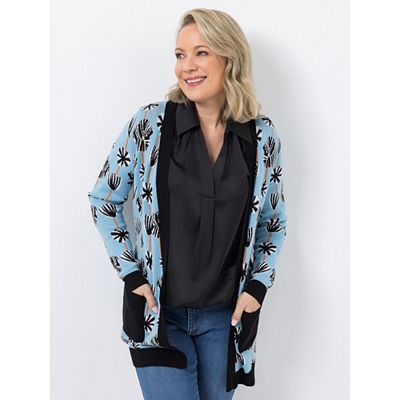 KILIAN KERNER SENSES Longcardigan, Langarm Jacquard-Muster aufgesetzte Taschen figurumspielend