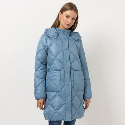 STEFFEN SCHRAUT Steppmantel abnehmbare Kapuze aufgesetzte Taschen figurumspielend