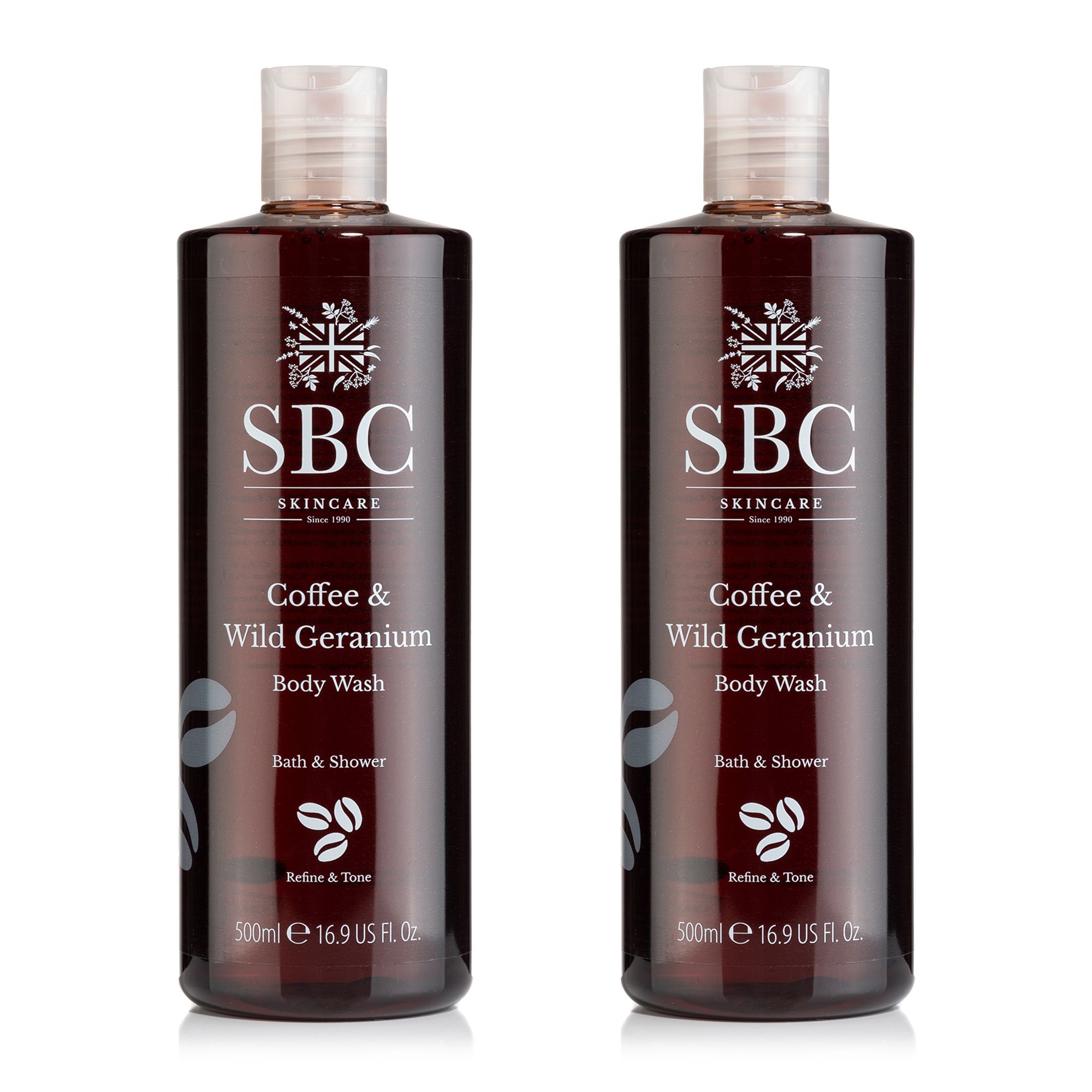 SBC Wild Geranium & Coffee Body Wash Duo 2x 500ml