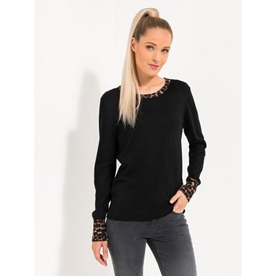 STEFFEN SCHRAUT Pullover Luzern Feinstrick Kontrast-Details figurumspielend
