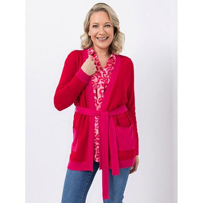 KILIAN KERNER SENSES Longcardigan, Langarm offene Front aufgesetzte Taschen figurumspielend